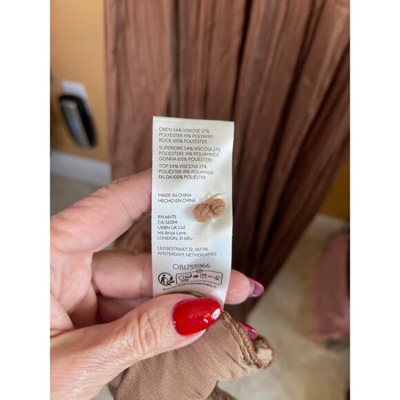 Anthropologie Brown and Yellow Striped Maxi Dress - Picture 7 of 8